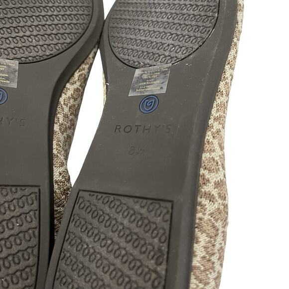 Rothy's Flat Cheetah Print Knit Slip On Shoes Size 8.5 Animal Print Machine Wash - Picture 7 of 7